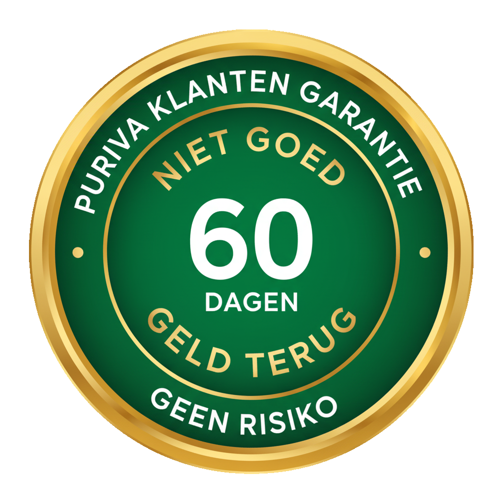 Geen risico — probeer PURIVA 60 dagen lang. Niet tevreden? Krijg eenvoudig je geld terug!